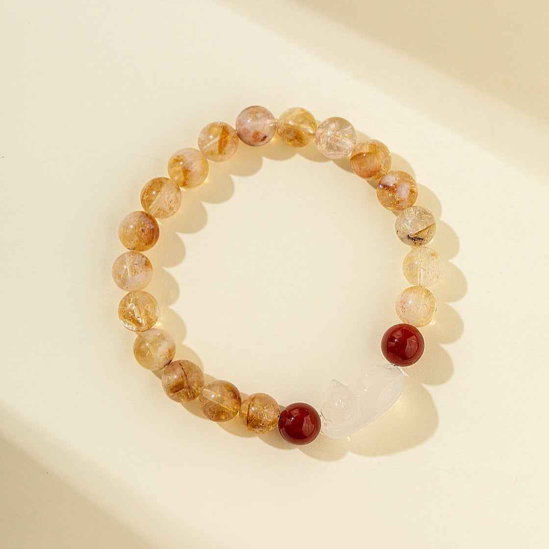 Citrine Jade Agate Bracelet-Natural Energy & Handmade