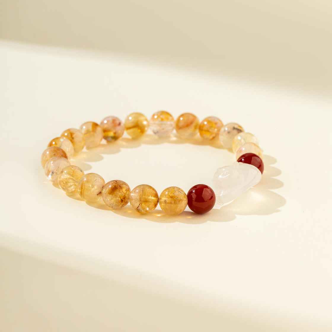 Citrine Jade Agate Bracelet-Natural Energy & Handmade