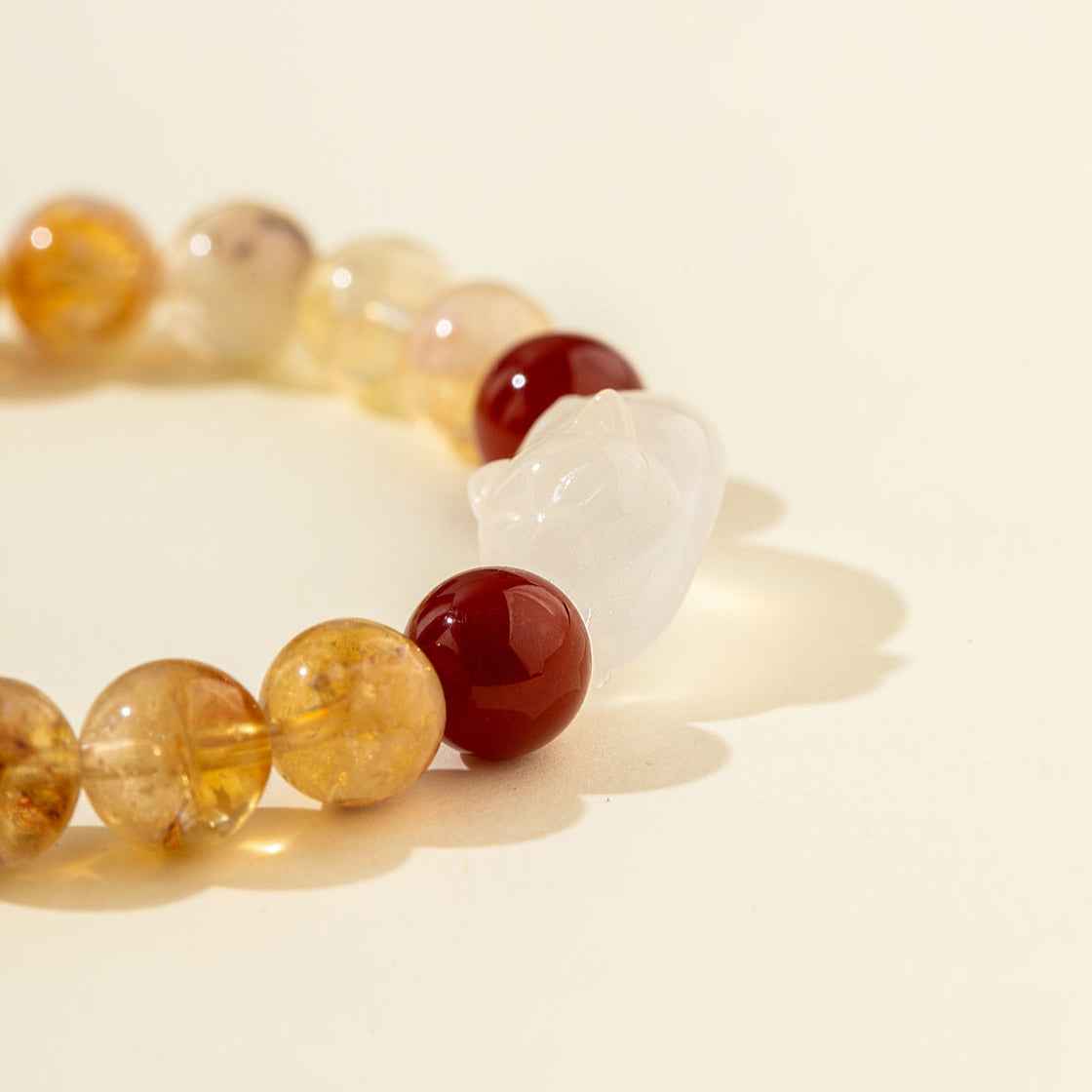 Citrine Jade Agate Bracelet-Natural Energy & Handmade