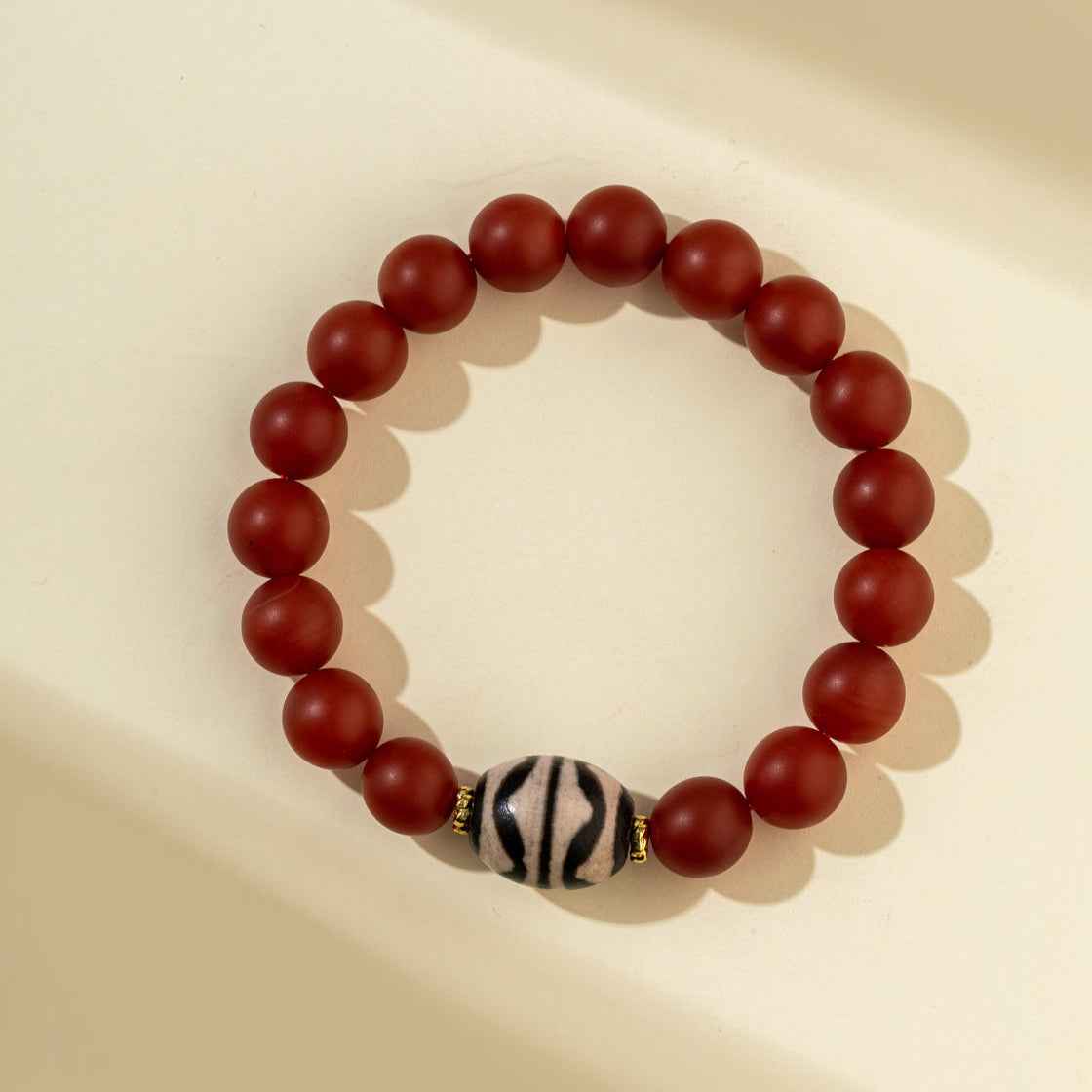 Sandalwood Buddhist Dzi Beads Bracelet-Natural Energy & Handmade