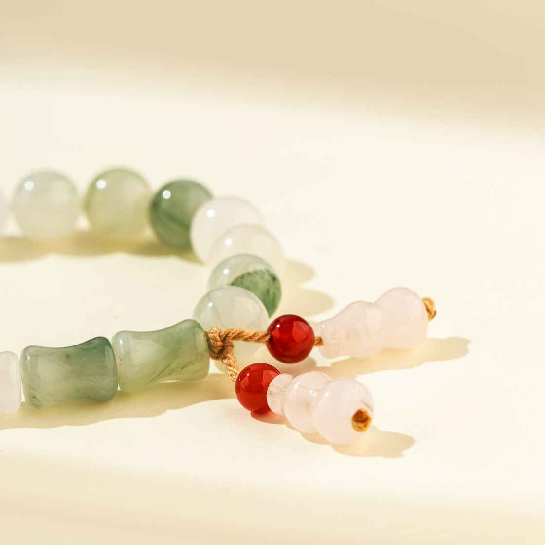 Jade Bamboo Sculpture Bracelet-Natural Energy & Handmade