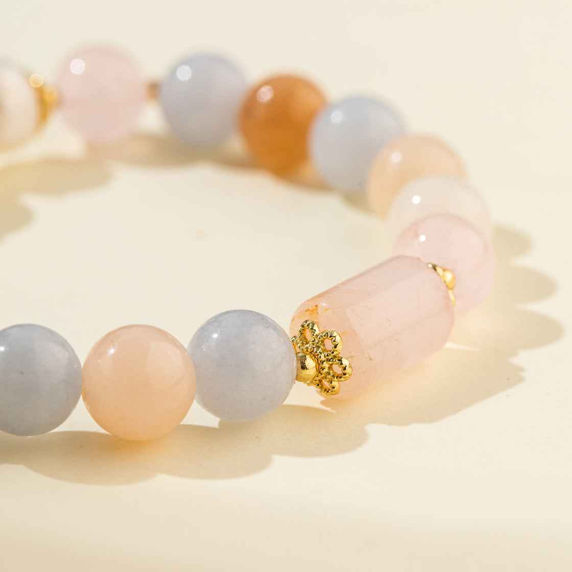 Crystal Cat's Paw Sculpture Pearl Gold Bracelet-Natural Energy & Handmade