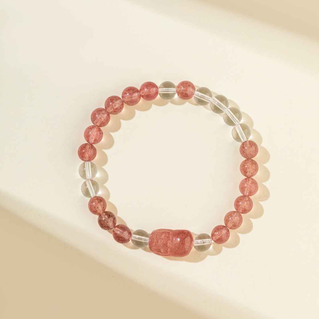Strawberry Crystal Animal Sculpture Bracelet-Natural Energy & Handmade