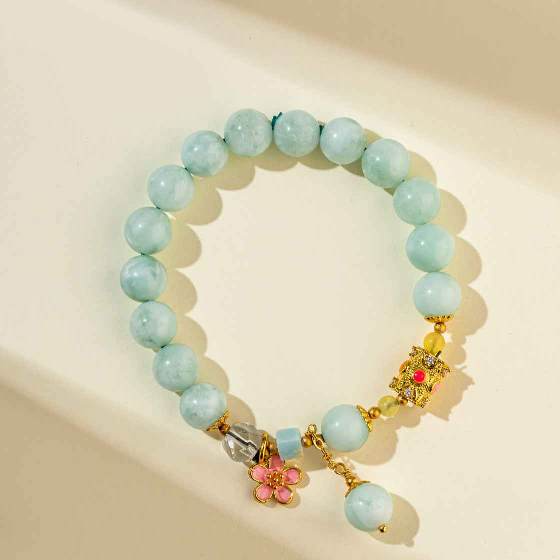 Green Quartz Crystal Bracelet-Natural Energy & Handmade