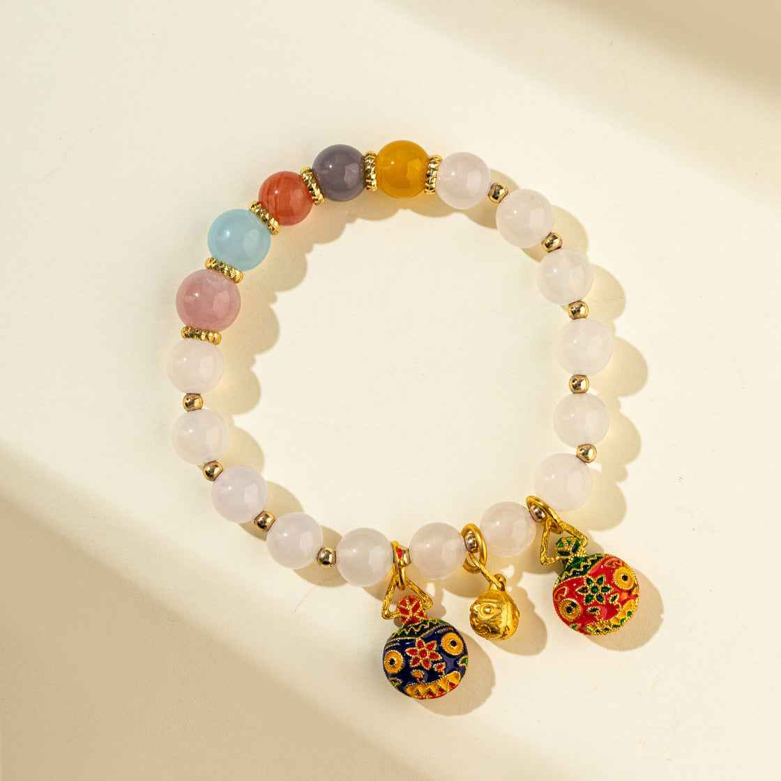 Crystal Jade Gold Monster Sculpture Bracelet-Natural Energy & Handmade