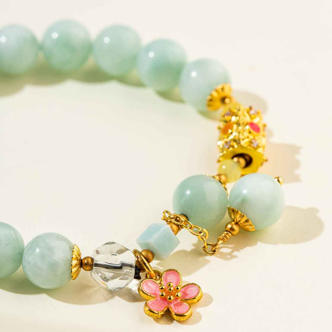 Green Quartz Crystal Bracelet-Natural Energy & Handmade