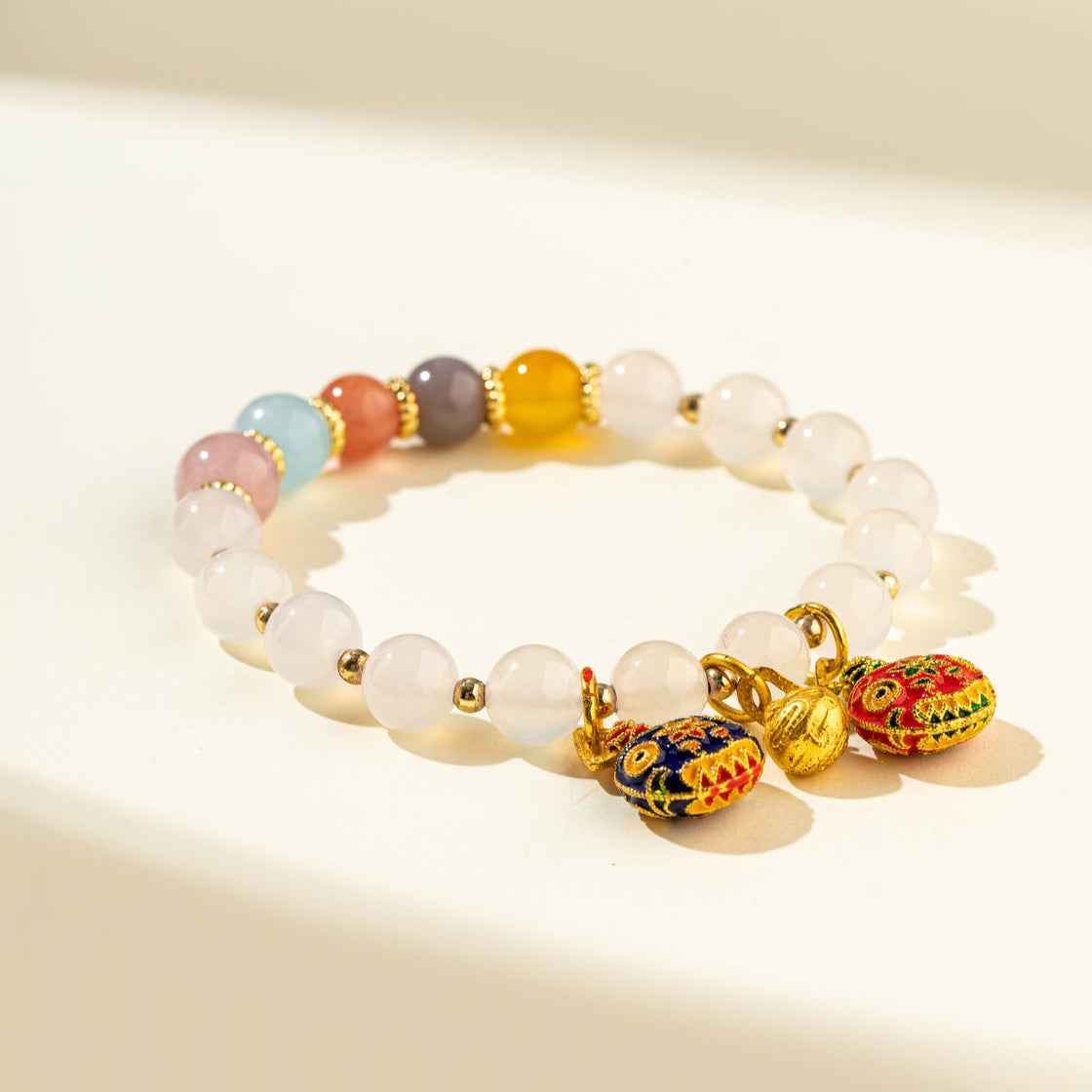 Crystal Jade Gold Monster Sculpture Bracelet-Natural Energy & Handmade