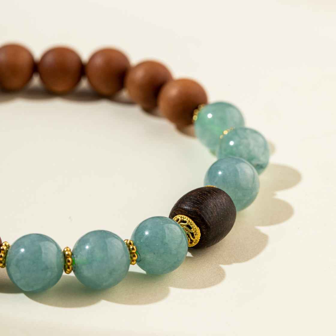 Sandalwood Jade Agarwood Bracelet-Natural Energy & Handmade
