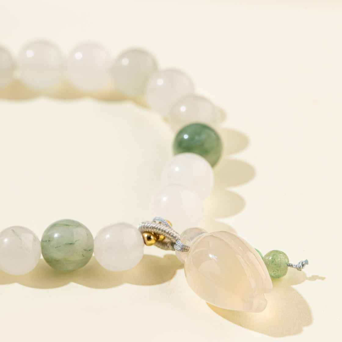 Jade Crystal Pearl Flower Sculpture Bracelet-Natural Energy & Handmade