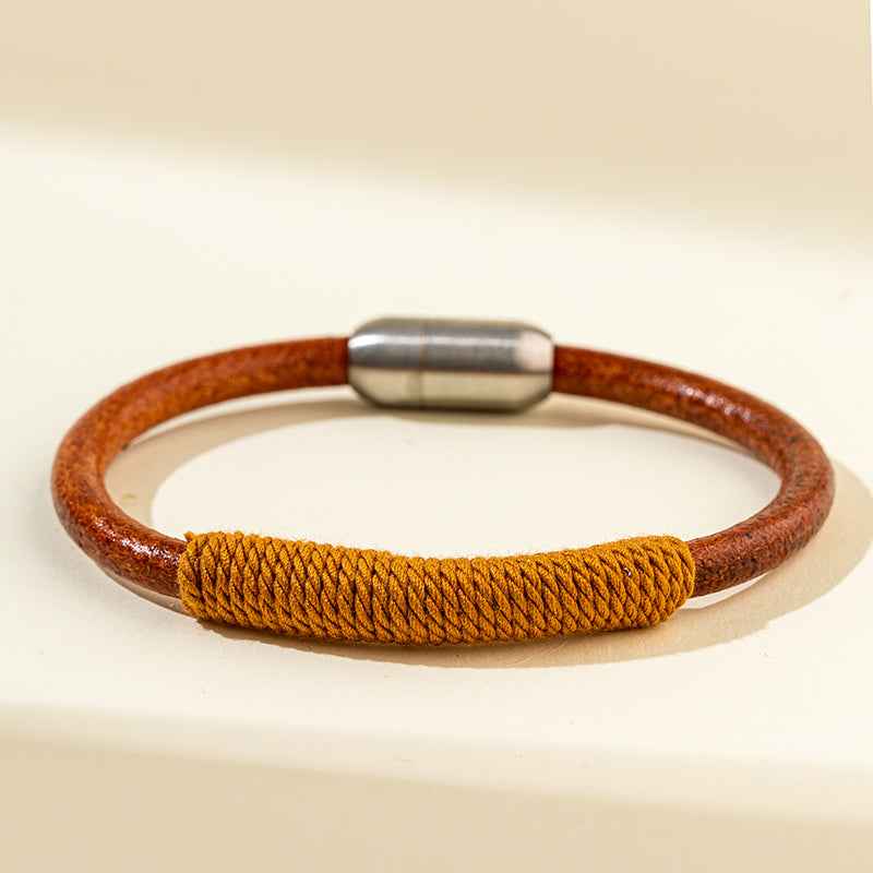 Rattan weaving silver bracelet-Natural Energy & Handmade