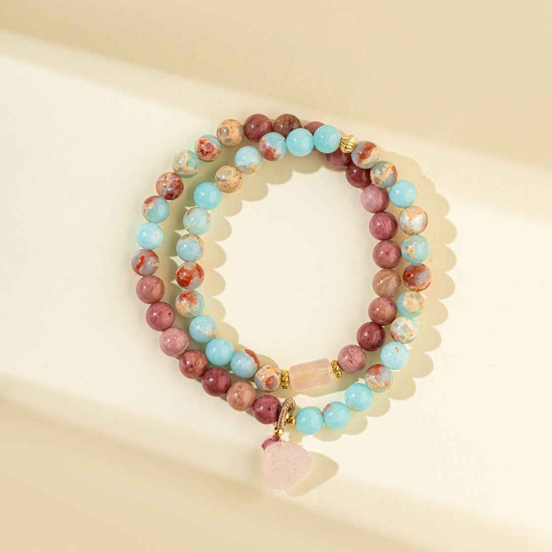 Agate Jade Gold Bracelet-Natural Energy & Handmade