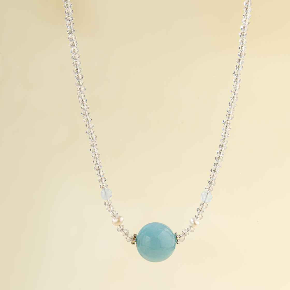 Crystal Necklace Ocean Heart-Natural Energy & Handmade