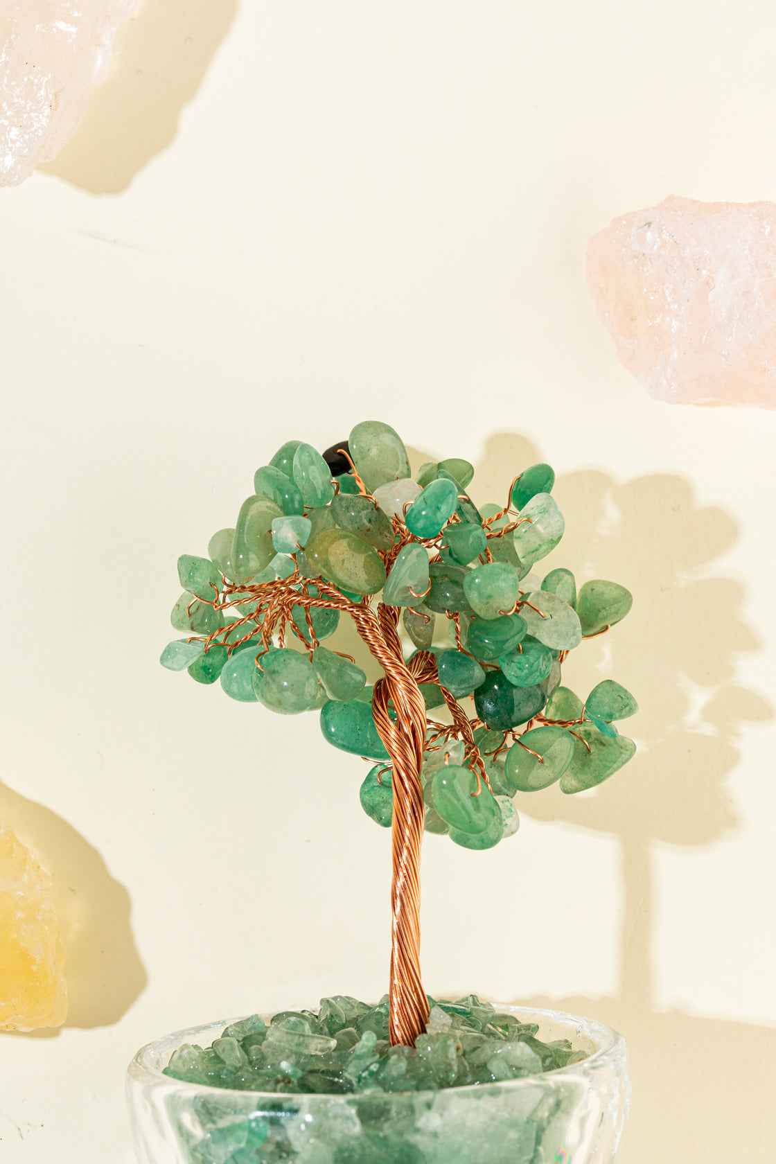 Small Pink Crystal Prosperity Tree Home Decoration