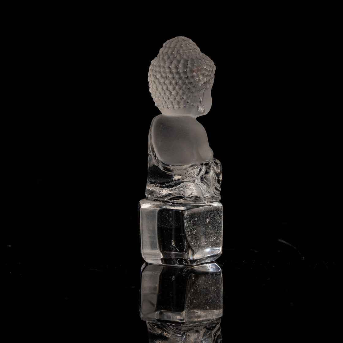 Transparent Crystal Shakyamuni Buddha Sculpture-Natural Energy & Handmade