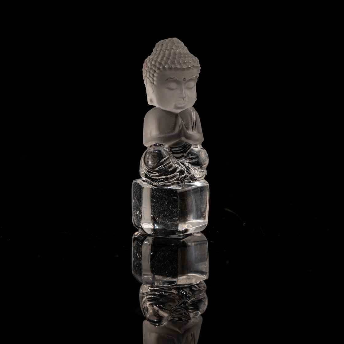 Transparent Crystal Shakyamuni Buddha Sculpture-Natural Energy & Handmade