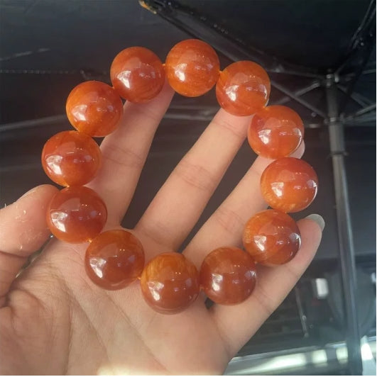 Agarwood Amber Wood Transparent Buddhist Beads Bracelet