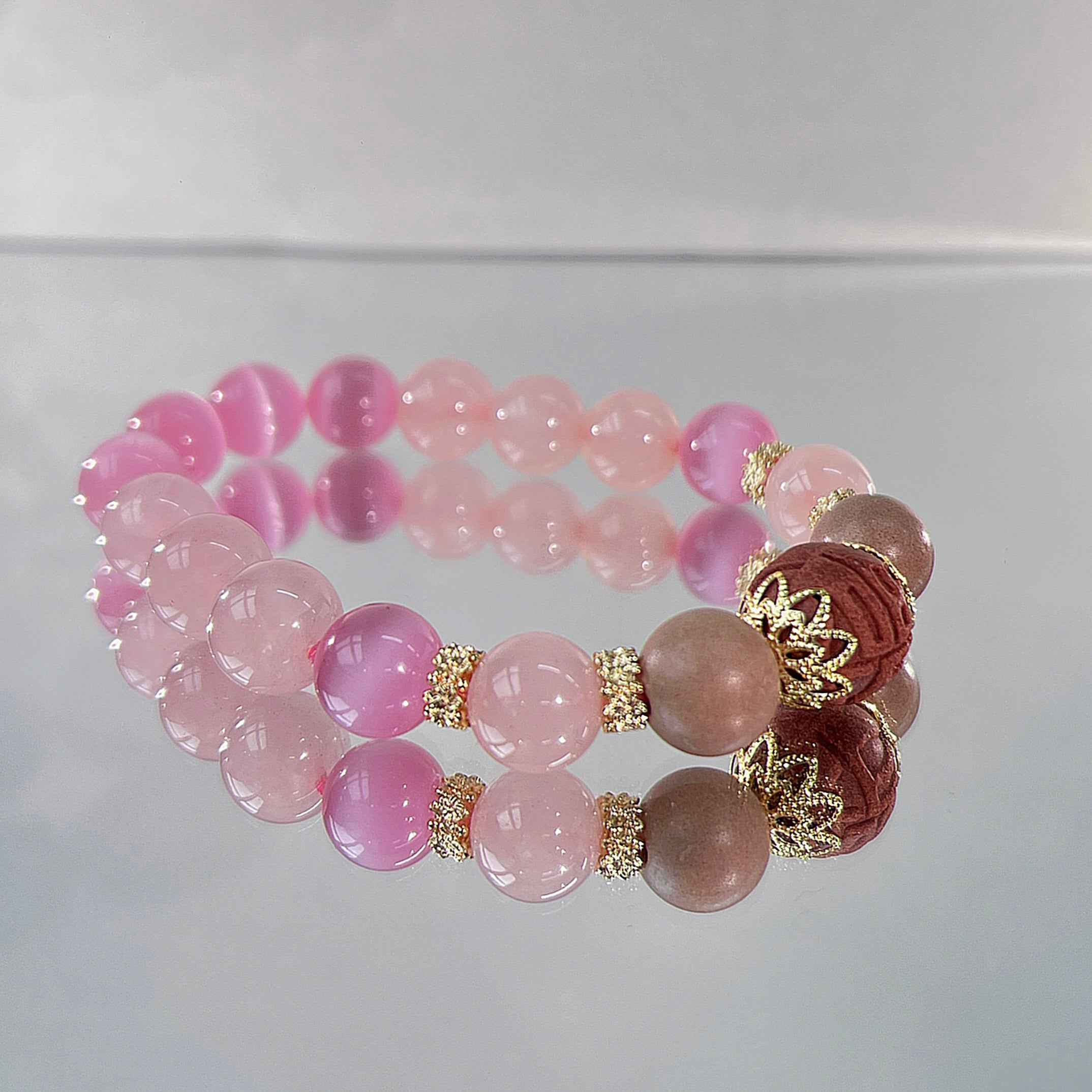 Pink Aromatherapy Crystal Bracelet - Healing and De-stressing