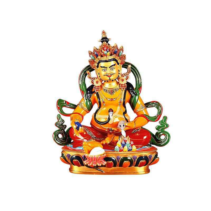 Yellow God of Wealth Tibetan Tantric Buddha Statue Pendant Finely Crafted Brass