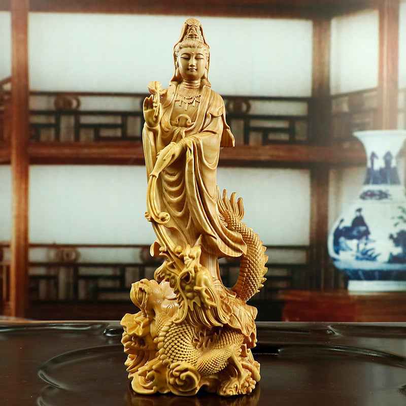 Glass Five Way God of Wealth Buddha Statue Water Supply Multi-colour