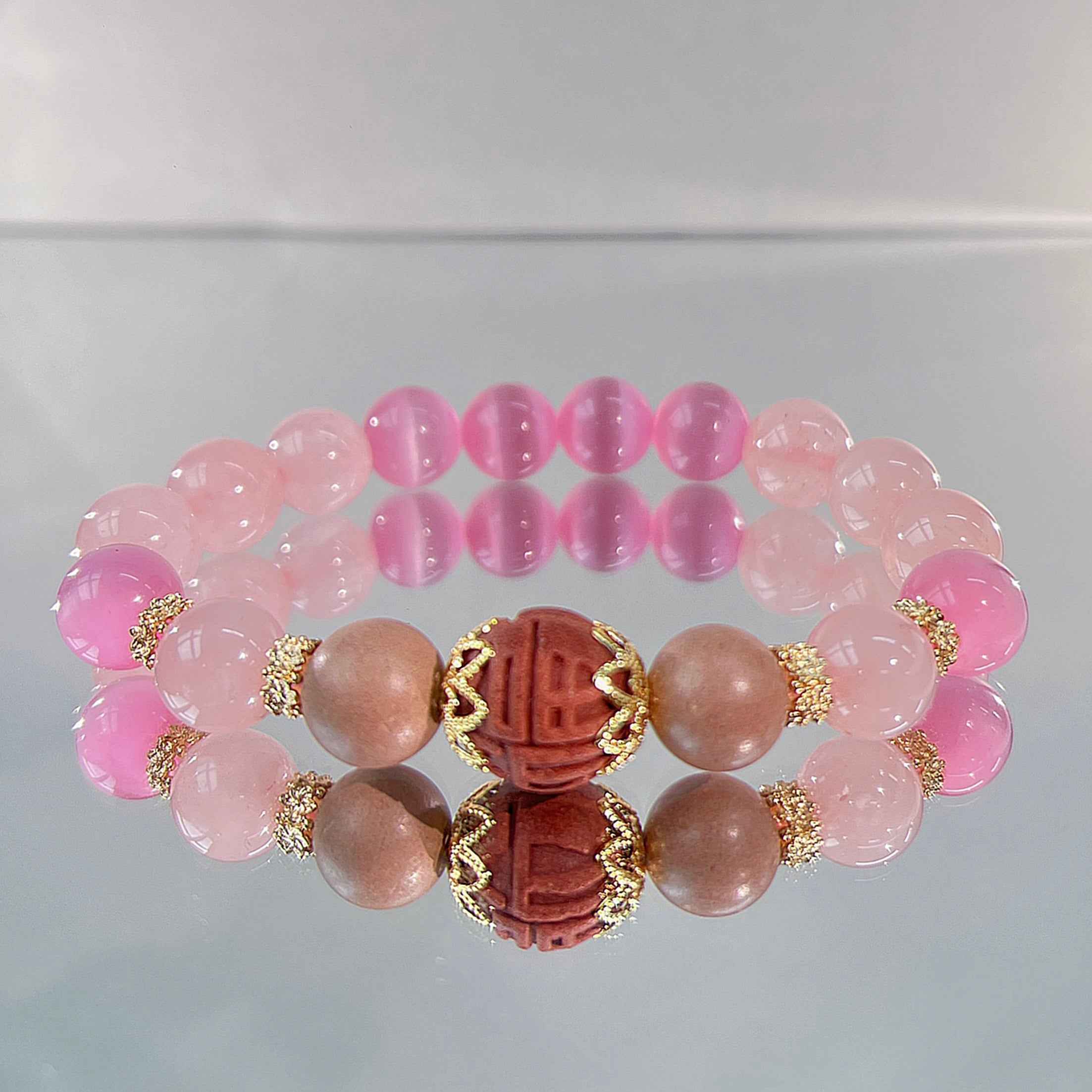 Pink Aromatherapy Crystal Bracelet - Healing and De-stressing