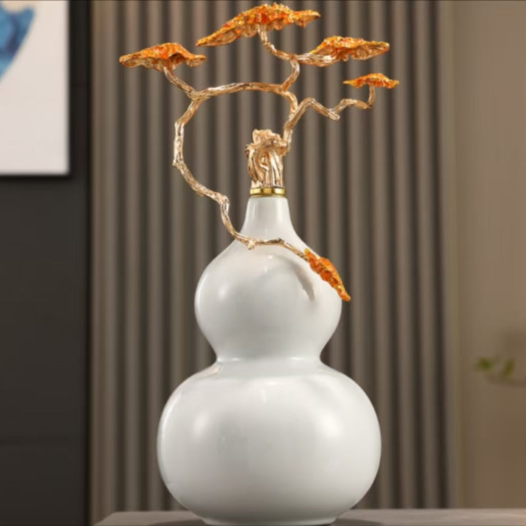 Enamelled Ceramic Gourd Decoration for Feng Shui Energy - Best Choice for Positive Vibes