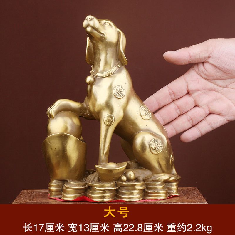 Brass Money Dog Feng Shui Decoration for Wealth Attraction and Home Harmony