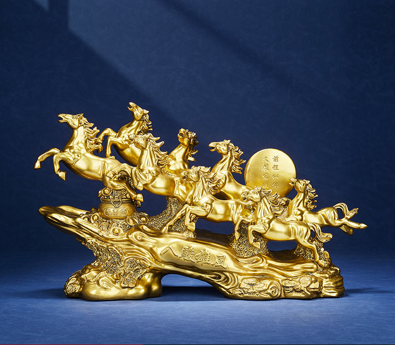 Eight Horse Ornament for Wealth - Galloping Fortune and Wealth - Attracting Treasure