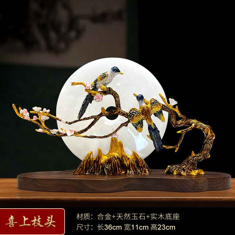 New Chinese - style Orchid - themed Peace Button Decoration - An Enamel - colored Jade Treasure