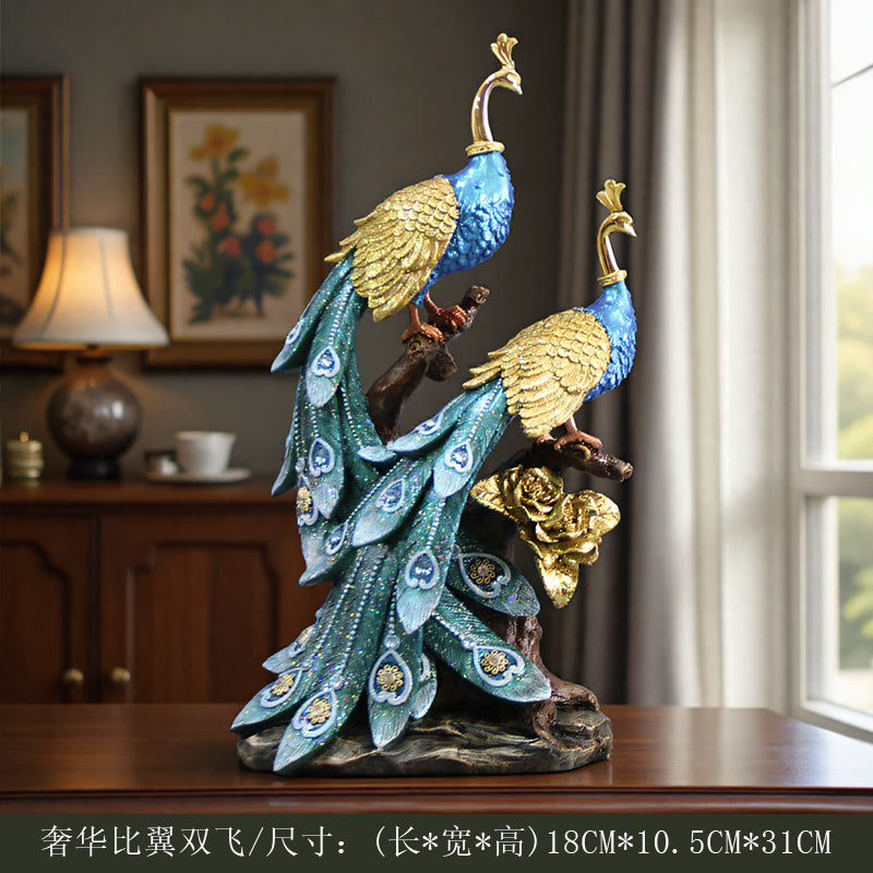 European Peacock Decoration - Luxury Artwork for Elegant Home Décor