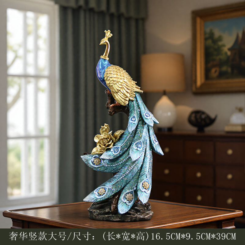 European Peacock Decoration - Luxury Artwork for Elegant Home Décor