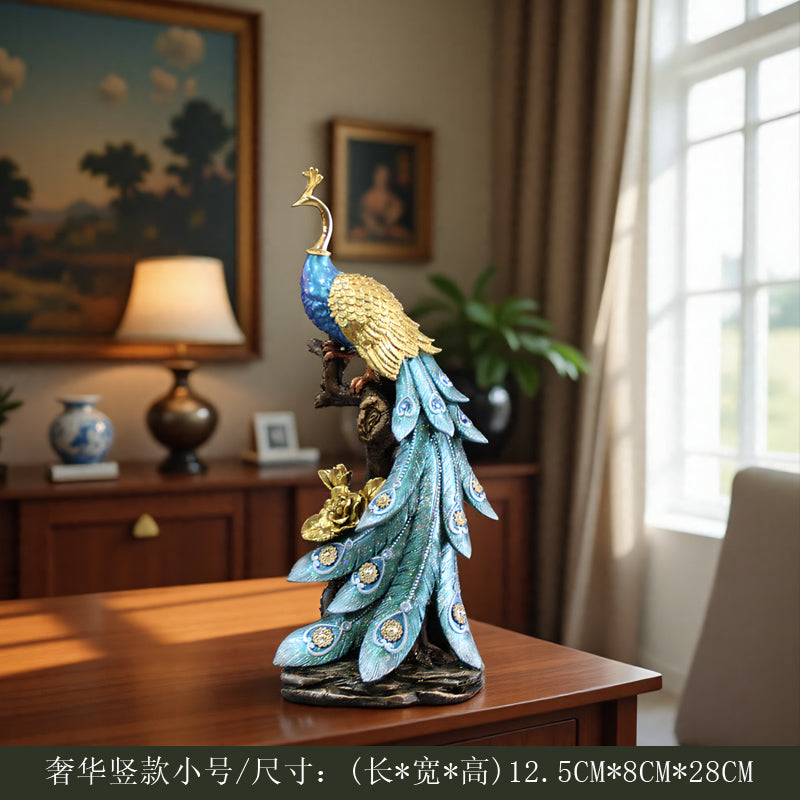 European Peacock Decoration - Luxury Artwork for Elegant Home Décor