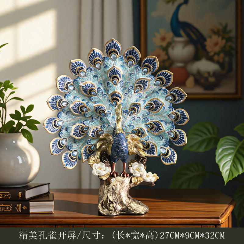 European Peacock Decoration - Luxury Artwork for Elegant Home Décor