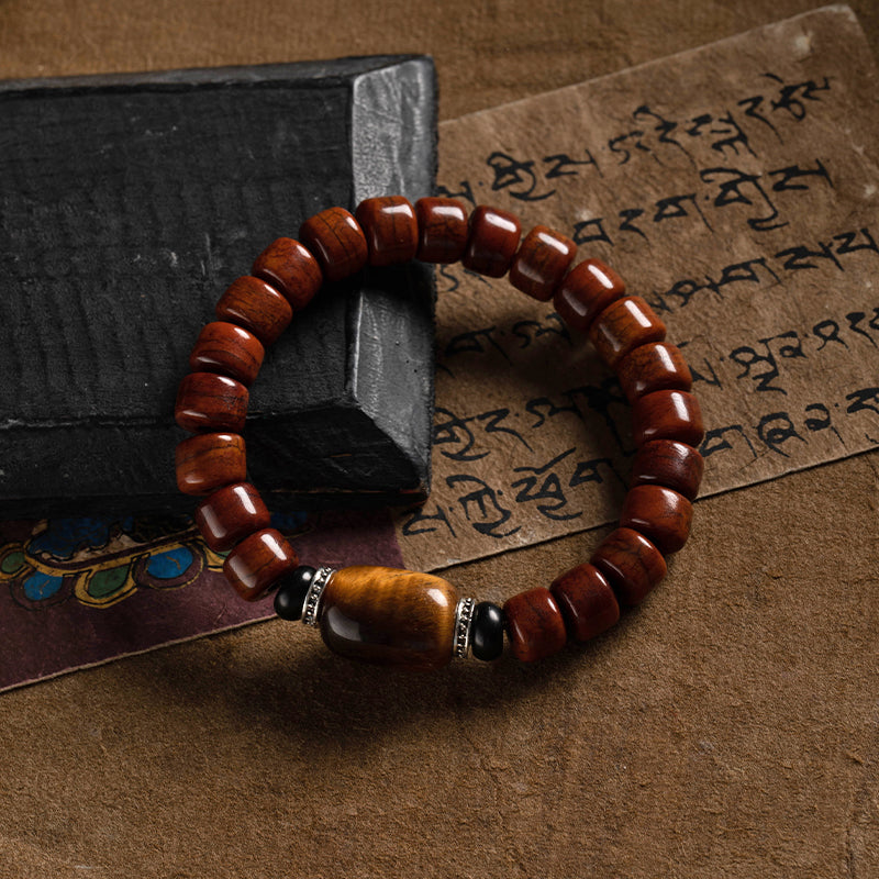 Tibetan Jade Bracelet with Yak Bone Accents