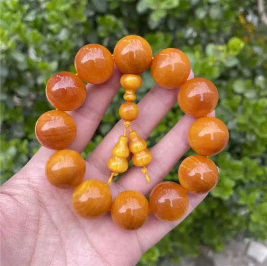Agarwood Amber Wood Transparent Buddhist Beads Bracelet