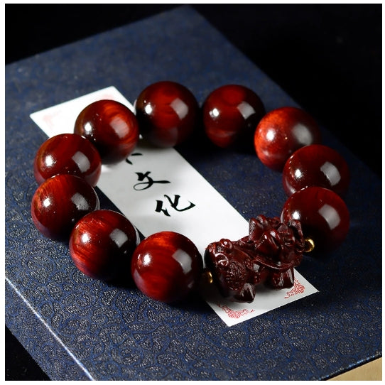 Sandalwood Incense Carved Pixiu Fengshui Bracelet