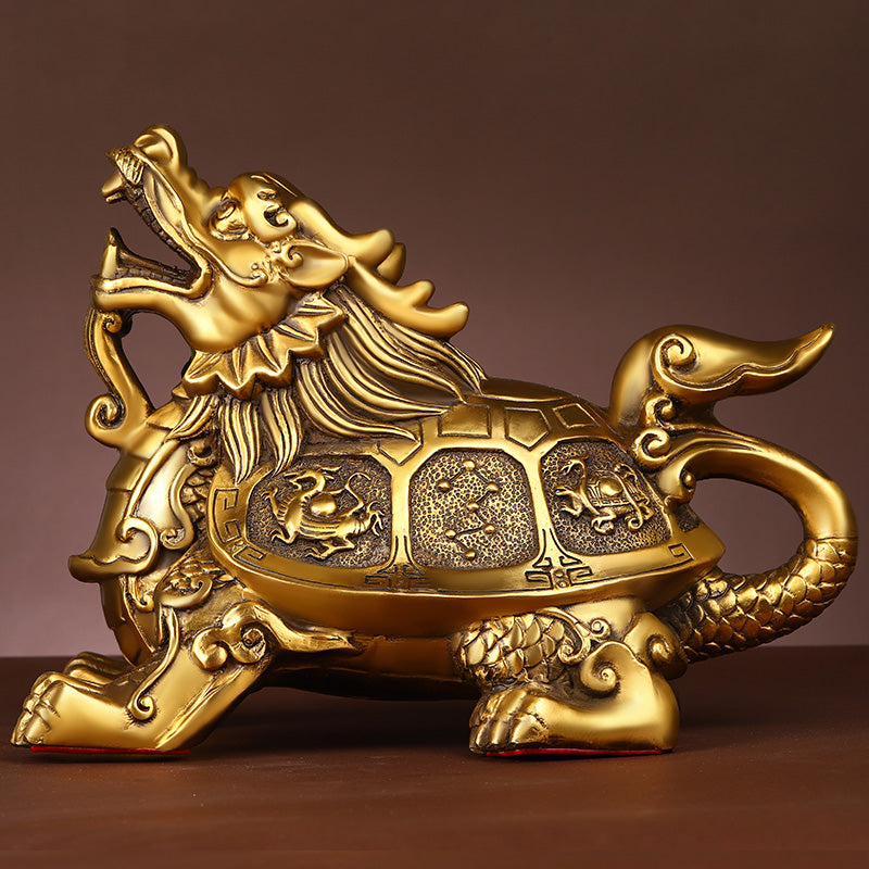 Four Symbols Dragon Turtle Decoration for Home Protection and Wealth Attraction