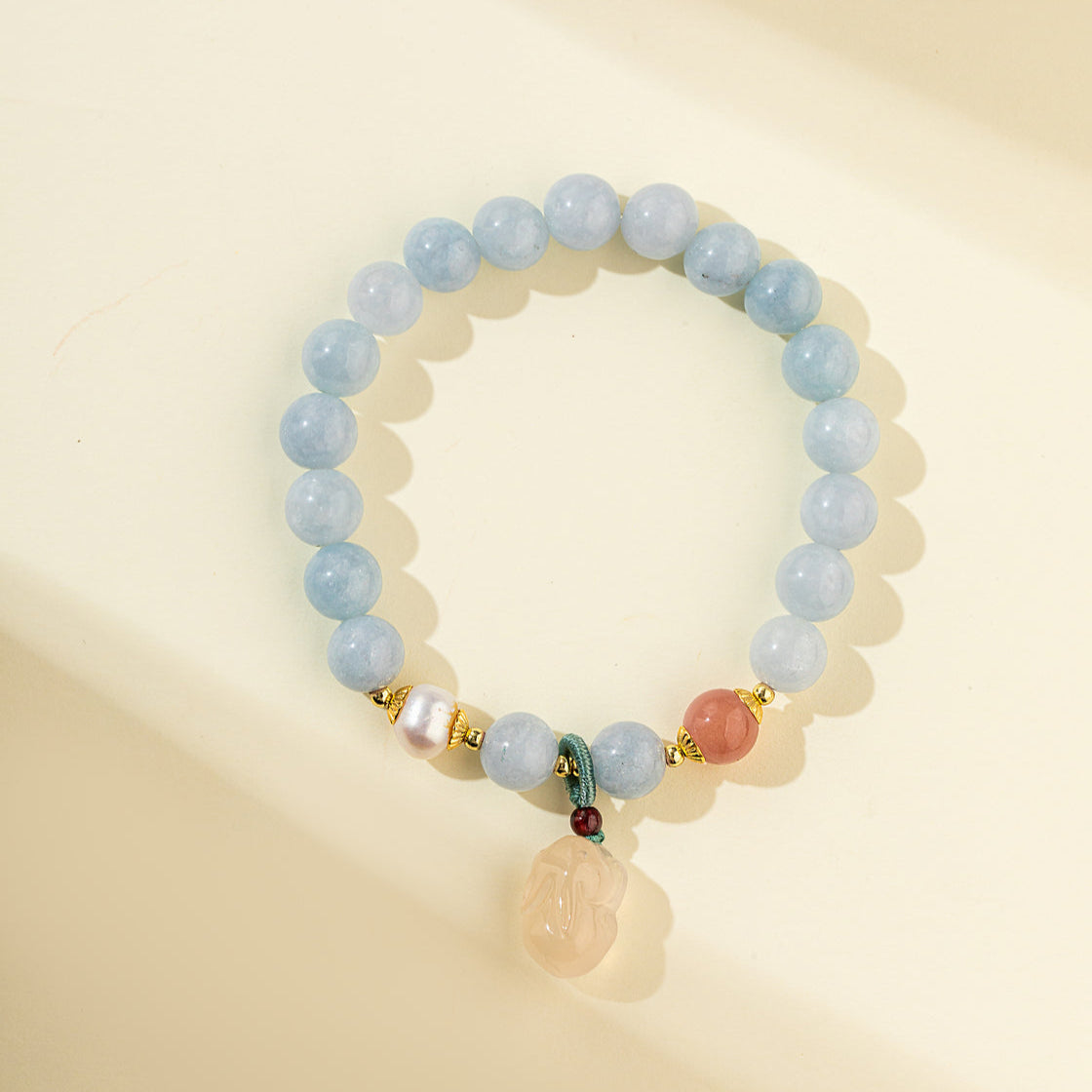 Blue Jade Quartz Crystal Bracelet-【Natural Energy & Handmade】