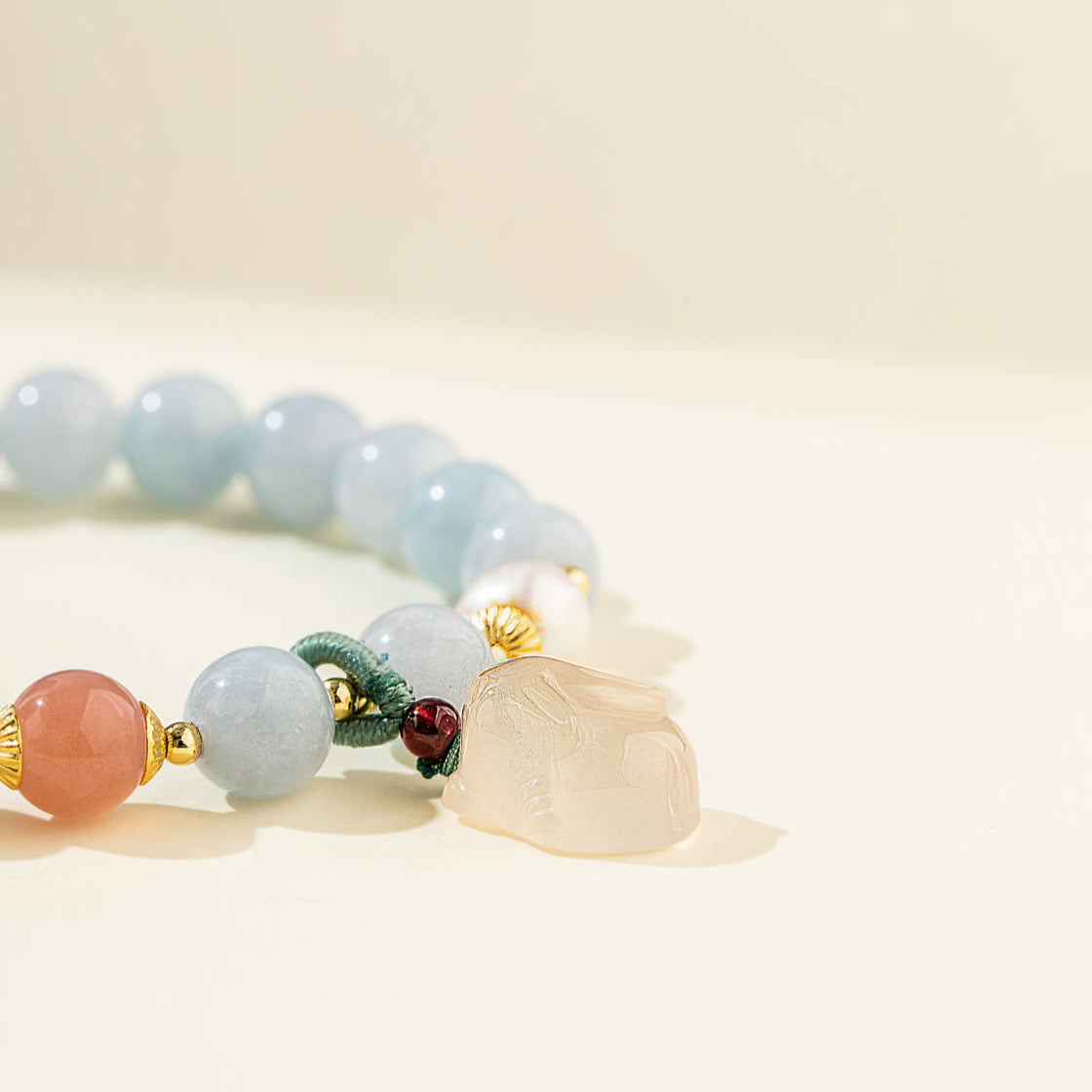 Blue Jade Quartz Crystal Bracelet-【Natural Energy & Handmade】