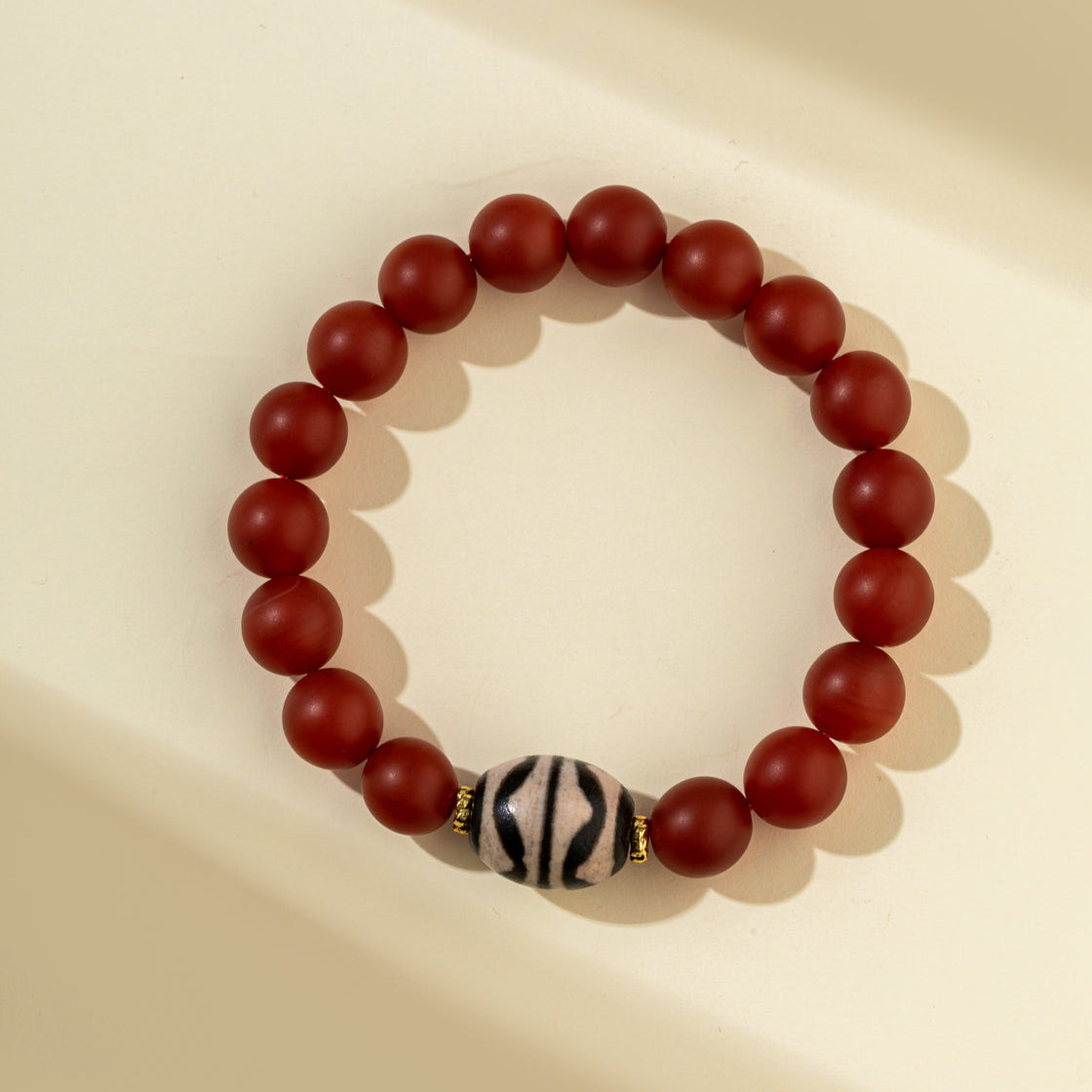 Sandalwood Buddhist Dzi Beads Bracelet-【Natural Energy & Handmade】