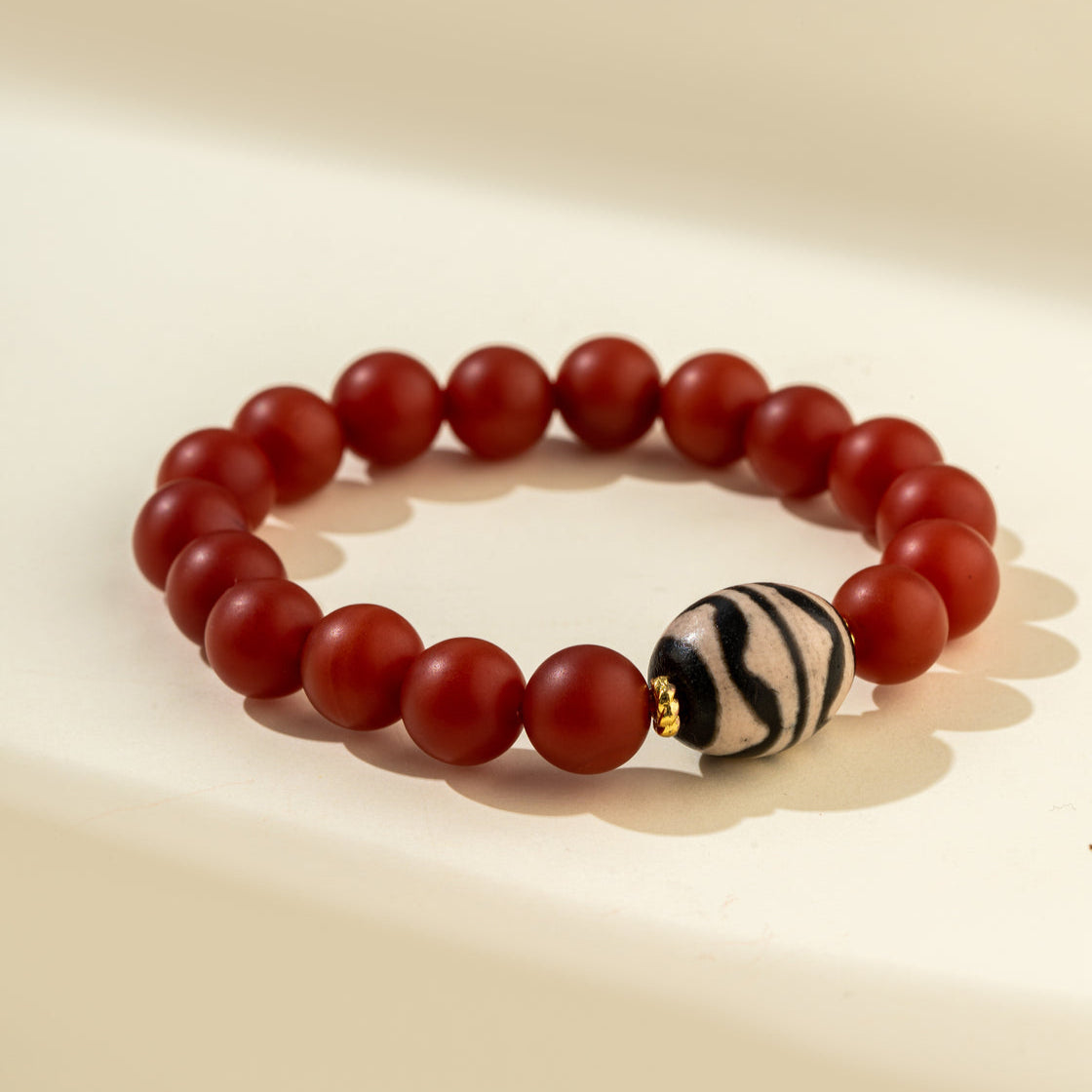 Sandalwood Buddhist Dzi Beads Bracelet-【Natural Energy & Handmade】