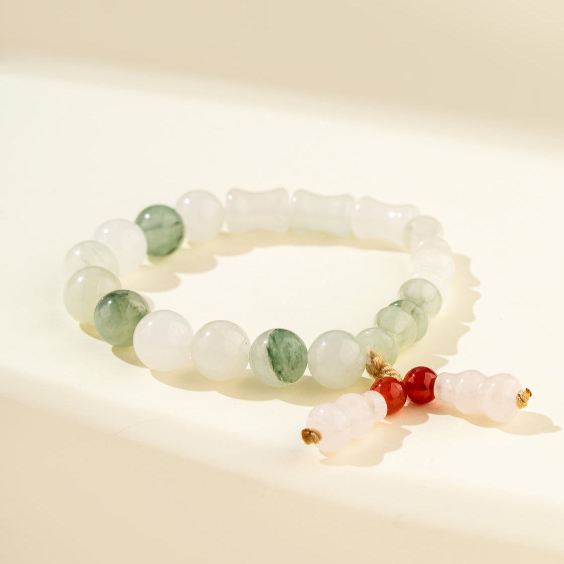 Jade Bamboo Sculpture Bracelet-【Natural Energy & Handmade】