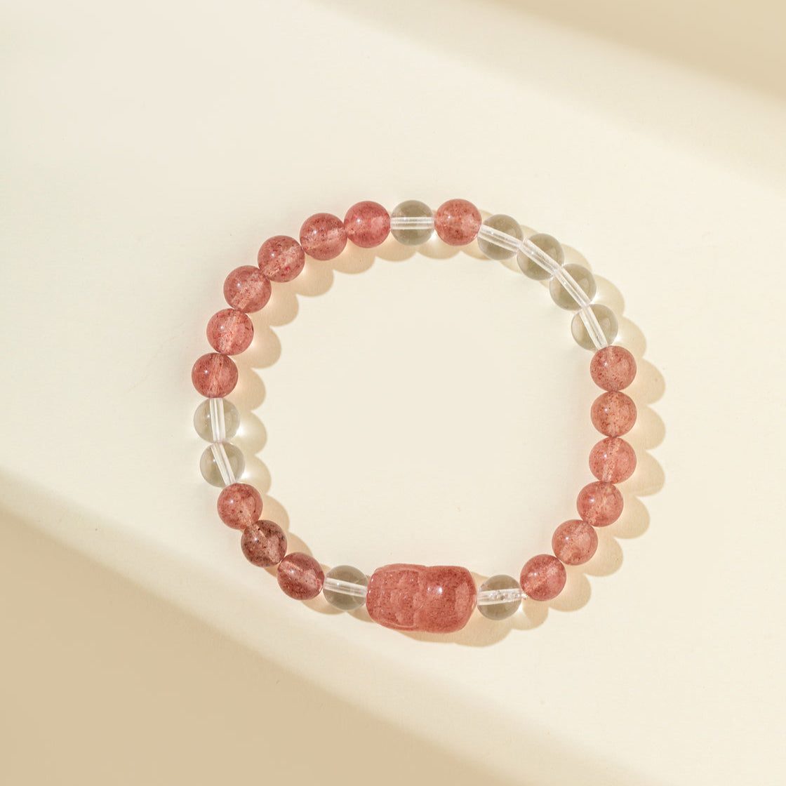 Strawberry Crystal Animal Sculpture Bracelet-【Natural Energy & Handmade】