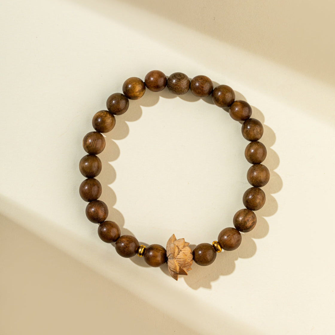 Natural Sandalwood Lotus Porcelain Bracelet-【Natural Energy & Handmade】