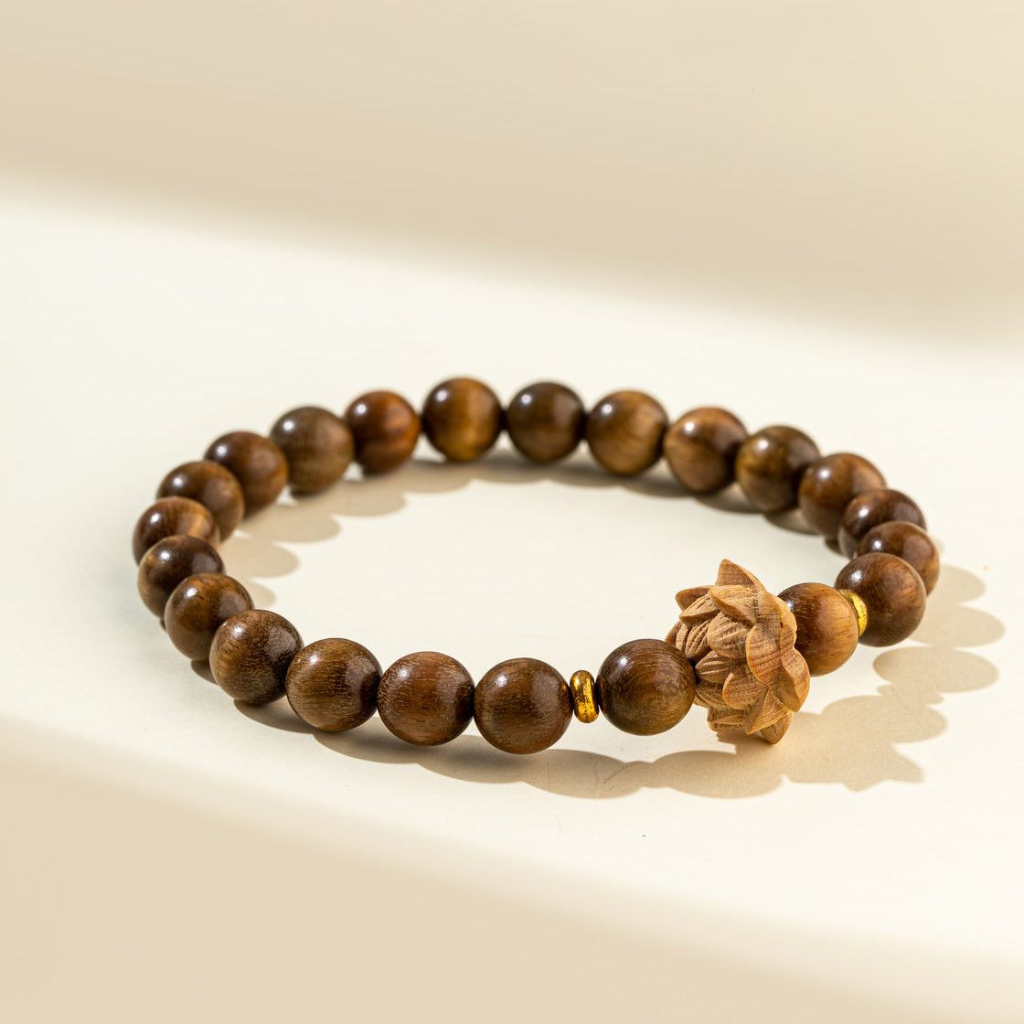 Natural Sandalwood Lotus Porcelain Bracelet-Natural Energy & Handmade