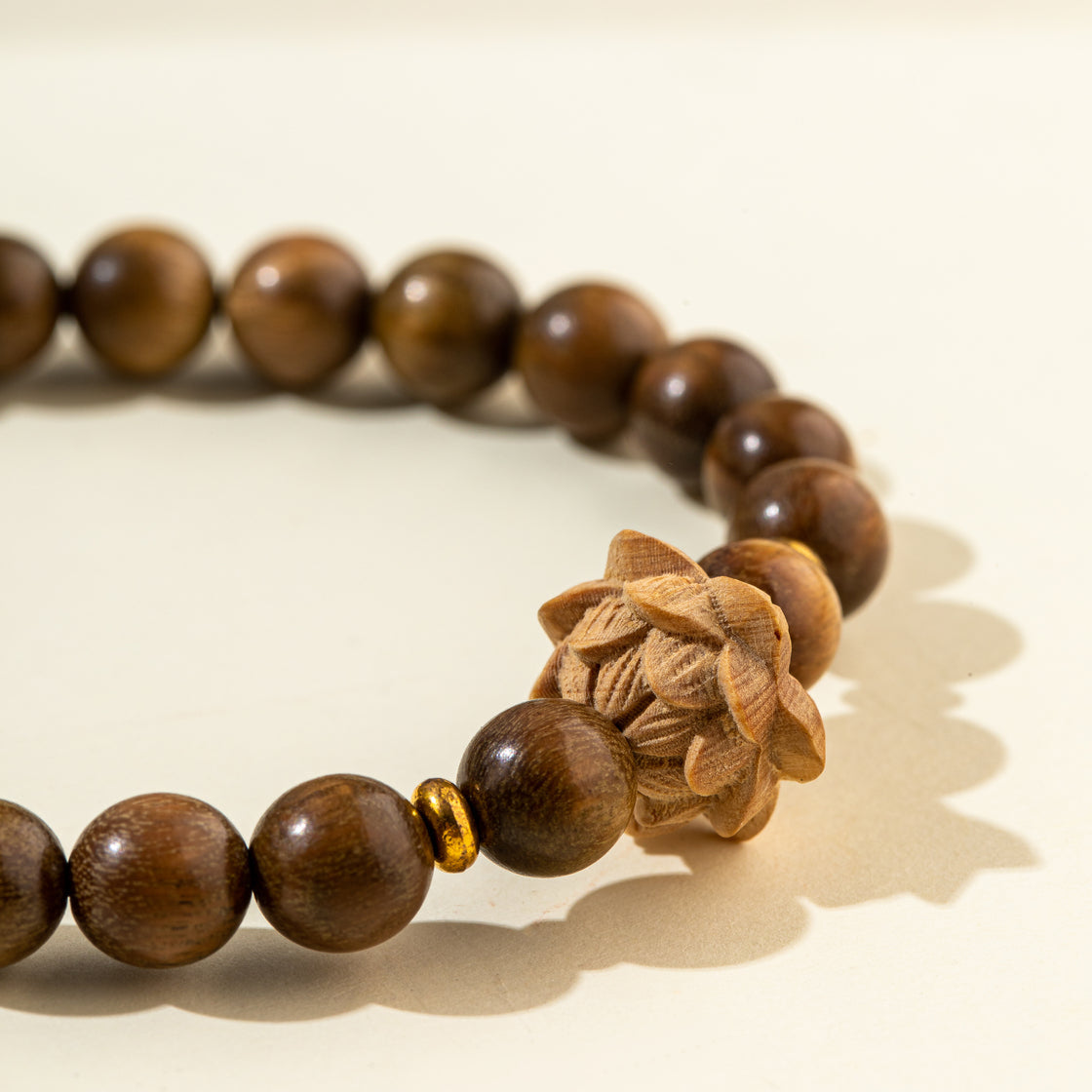 Natural Sandalwood Lotus Porcelain Bracelet-【Natural Energy & Handmade】