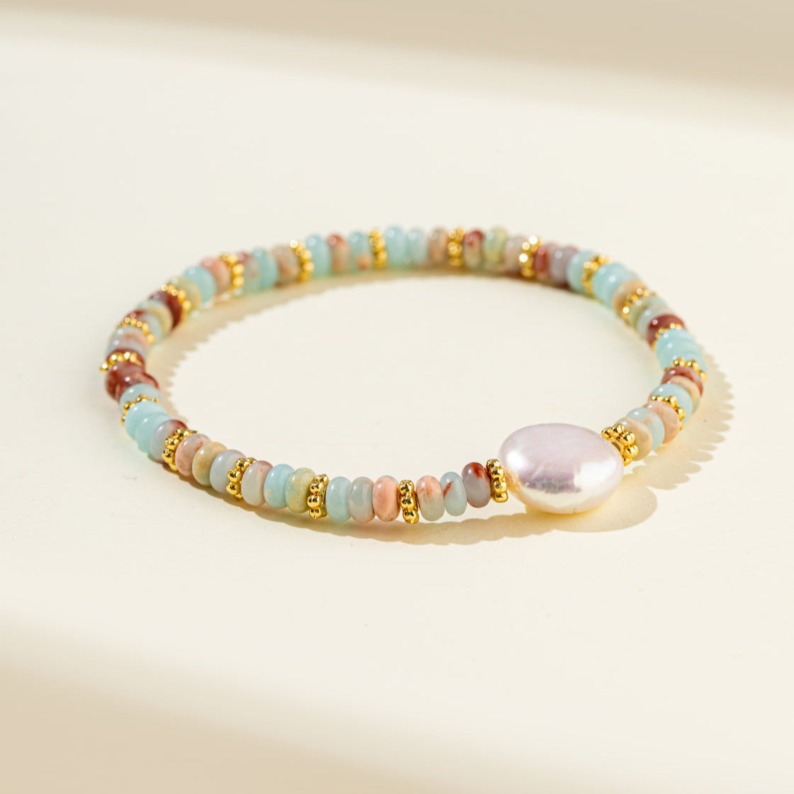 Pearl Emerald Gold Bracelet-【Natural Energy & Handmade】