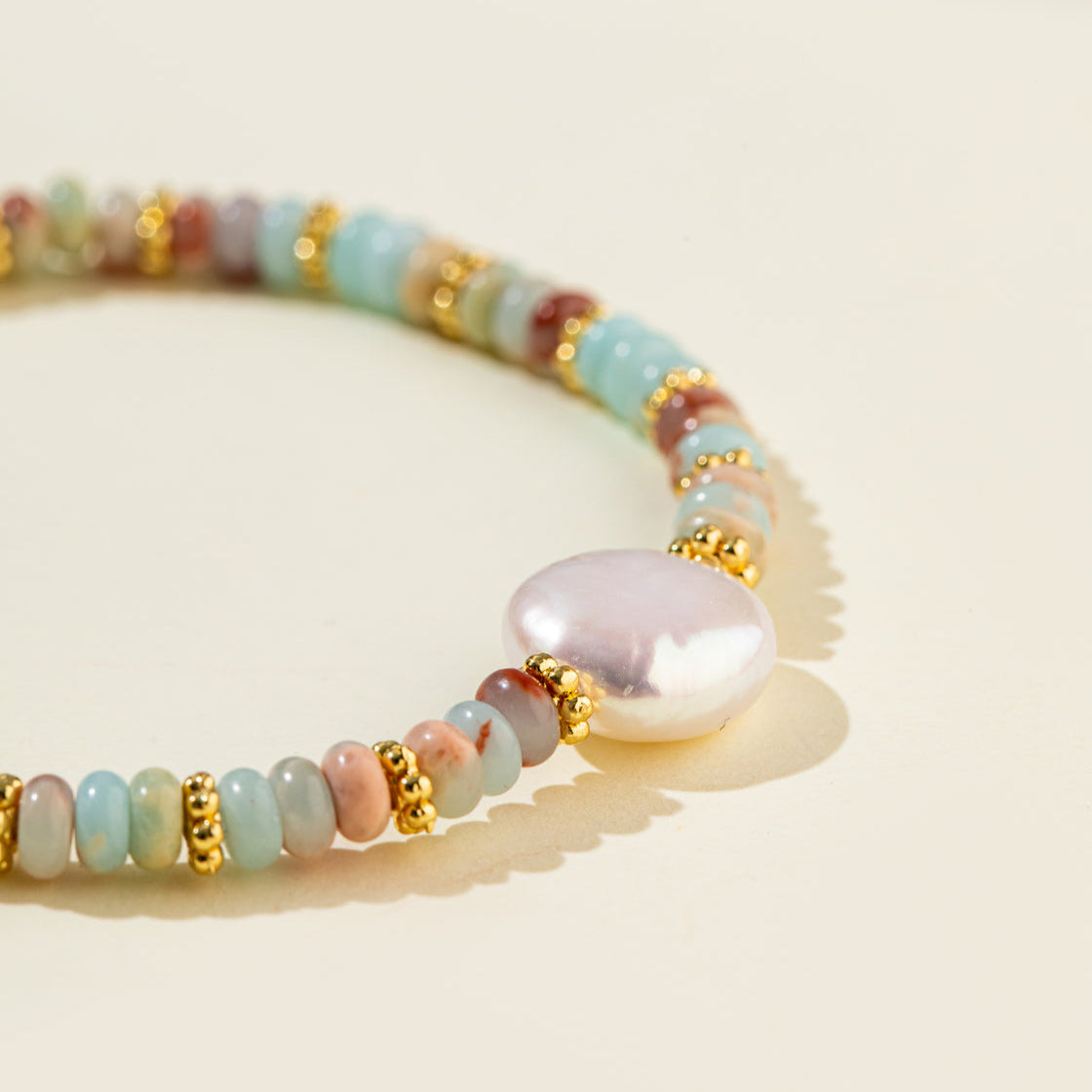 Pearl Emerald Gold Bracelet-【Natural Energy & Handmade】