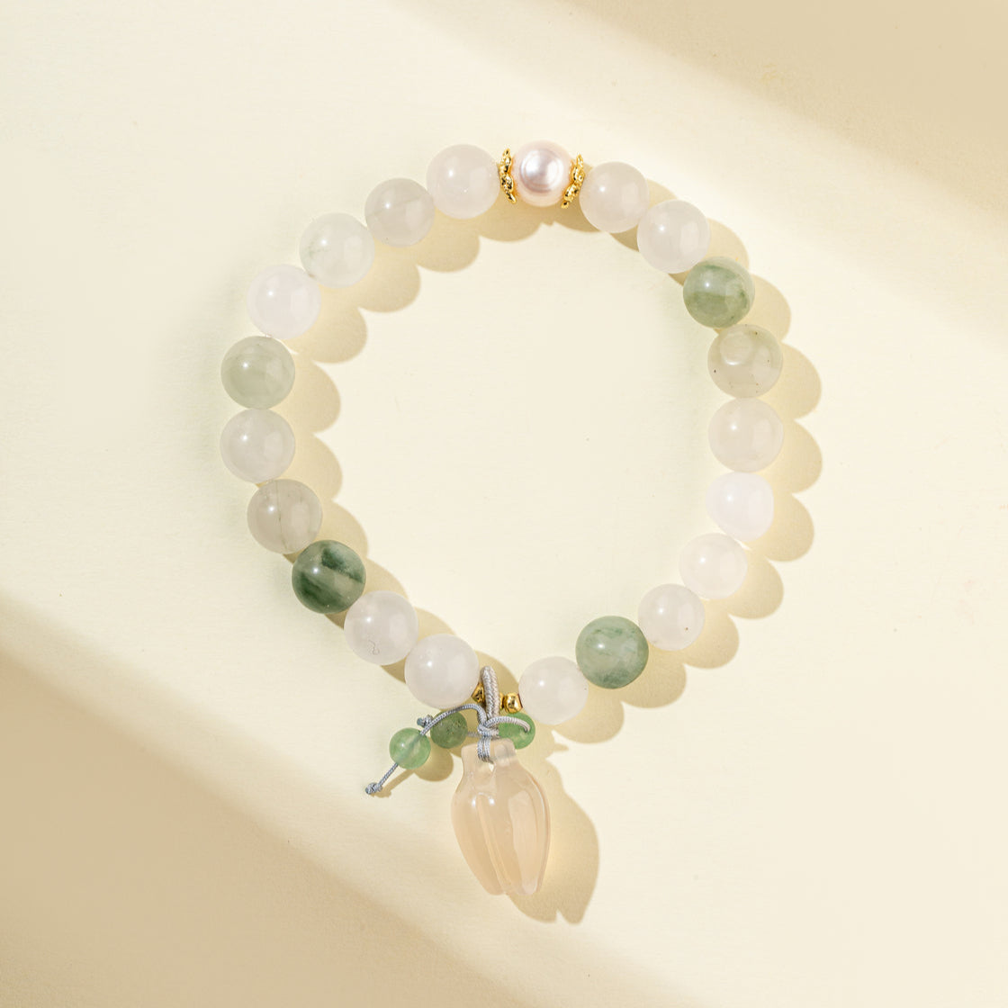 Jade Crystal Pearl Flower Sculpture Bracelet-【Natural Energy & Handmade】