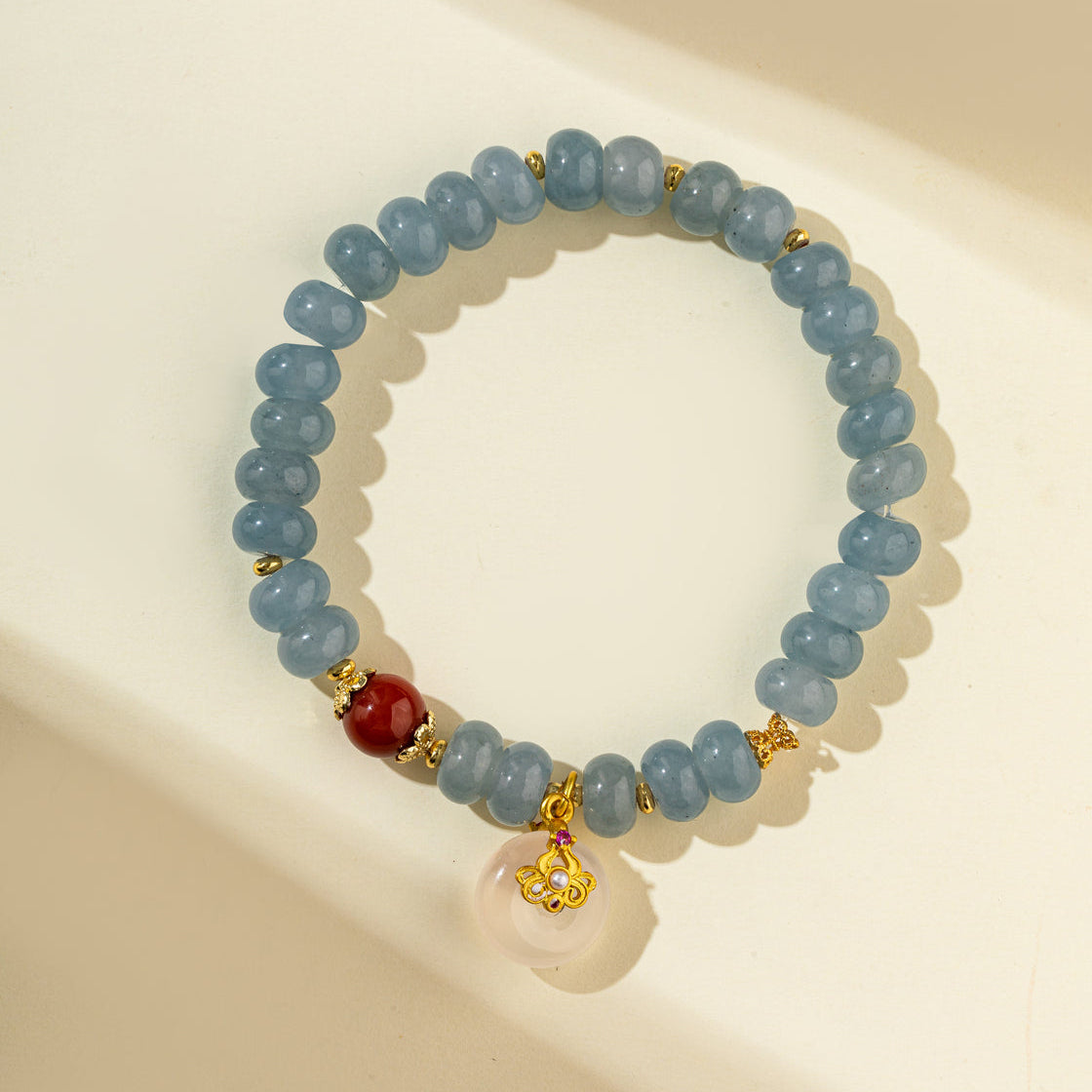 Sapphire Agate Jade Pearl Gold Bracelet-【Natural Energy & Handmade】