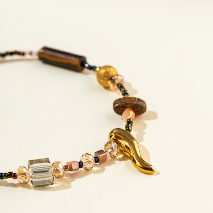 Czech Quartz Crystal Gold Bracelet-Natural Energy & Handmade